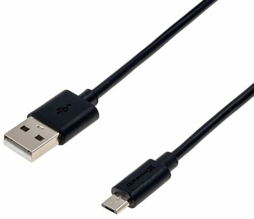 Photos - Cable (video, audio, USB) Grand-X Кабель  USB - micro USB (M/M), Cu, 2.5 м, Black  PM025B (PM025B)