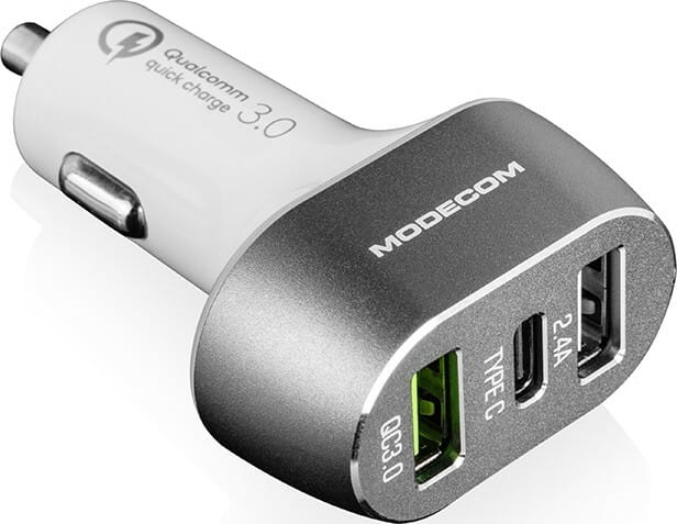 Автомобільний зарядний пристрій Modecom CU2C1-07 (3USBx2.4A) White (ZT-MC-CU2C1-07)