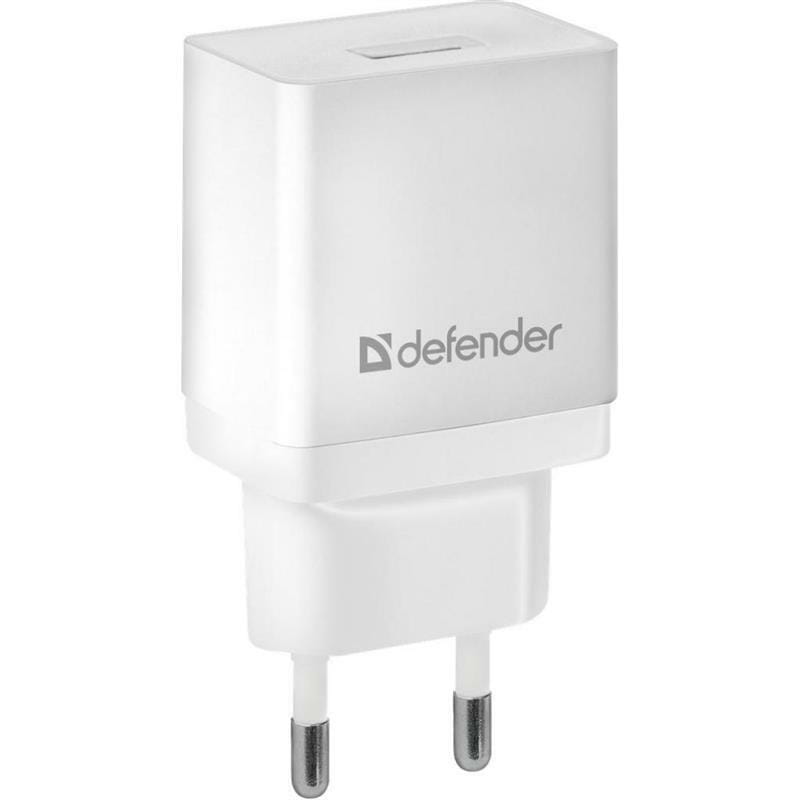 Мережевий зарядний пристрій Defender EPA-10 (1xUSB 2.1А) White (83549)