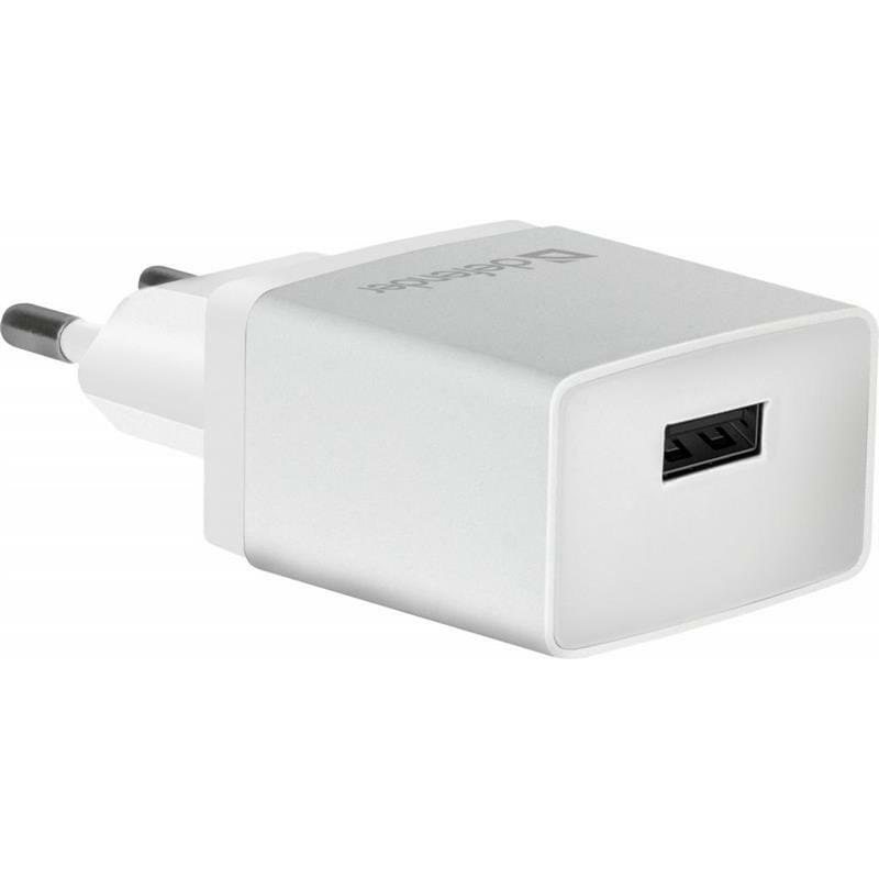 Мережевий зарядний пристрій Defender EPA-10 (1xUSB 2.1А) White (83549)