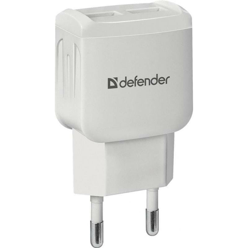 Сетевое зарядное устройство Defender UPA-22 (2xUSB 2.1А) White (83580)