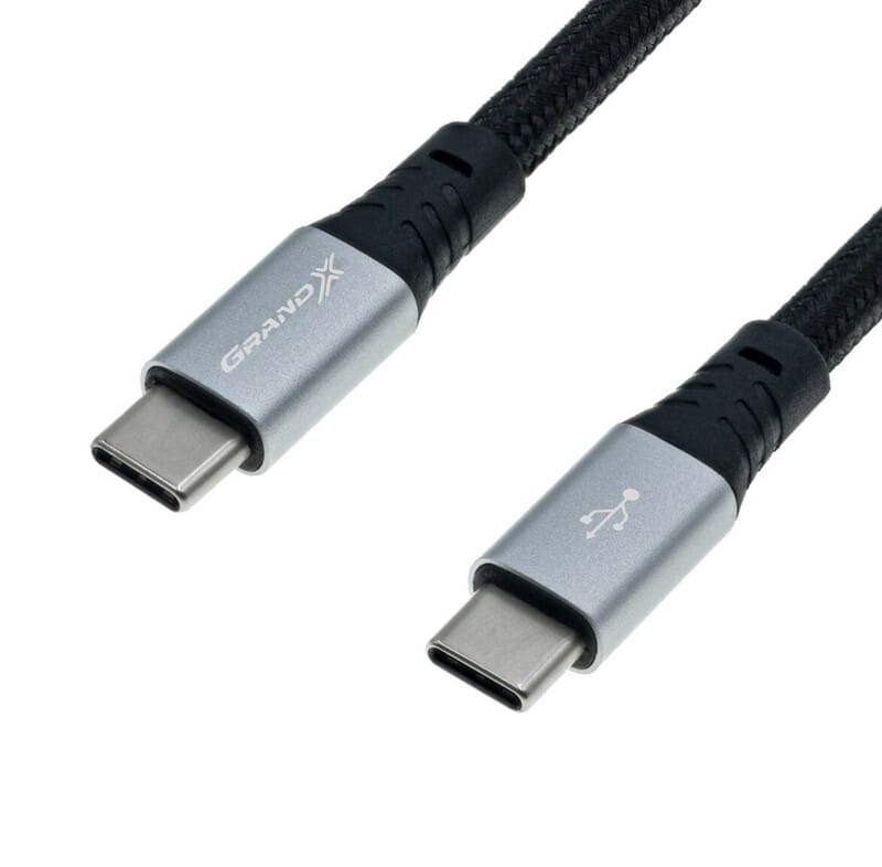 Кабель Grand-X USB Type-C - USB Type-C (M/M), Power Delivery, 65 W, 1 м, Black (TPC-02)