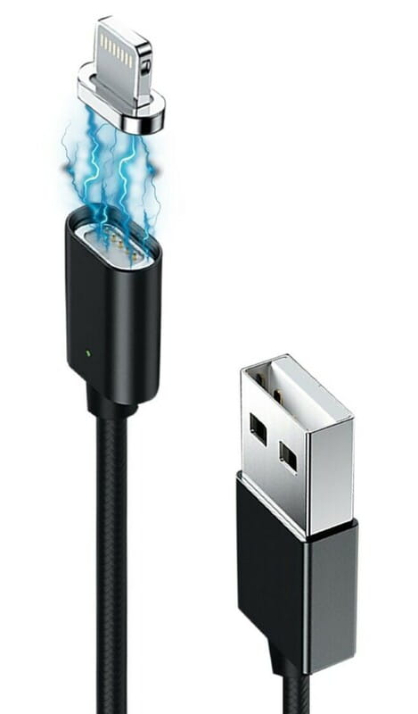 Кабель Grand-X USB - Lightning (M/M), магнитный, 1 м, Black (MG-01L)