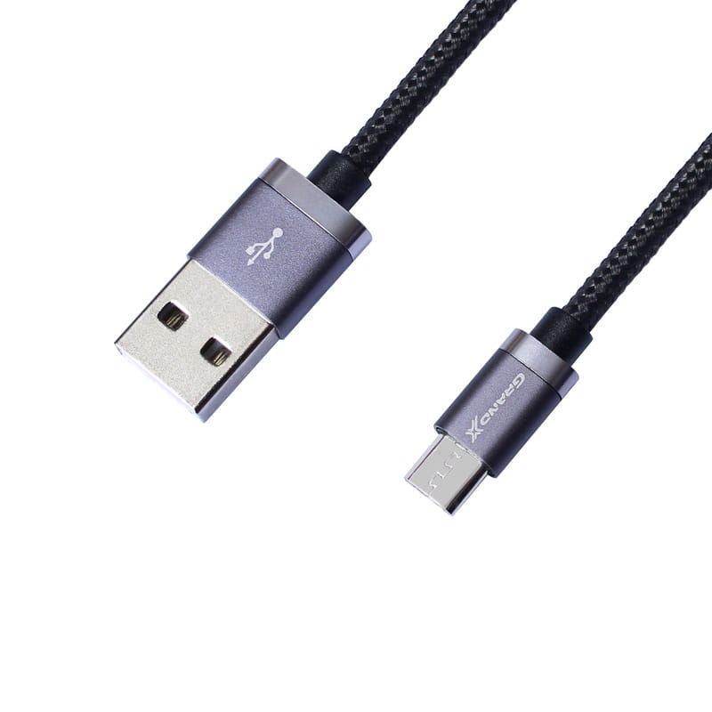 Кабель Grand-X USB-microUSB, 3A, 1м, Black (FM07B)