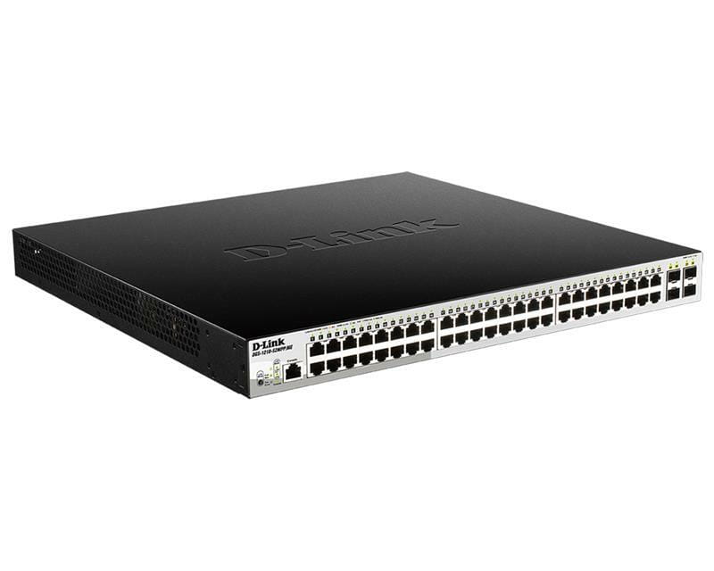 Коммутатор D-Link DGS-1210-52MPP/ME 48x1GE PoE, 4xSFP, PoE бюджет 740Вт, L2