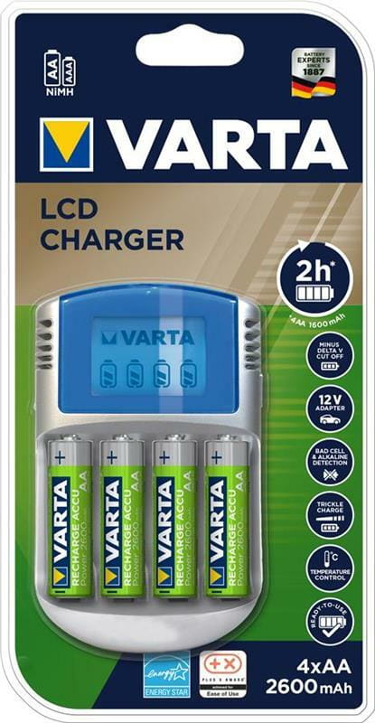 Зарядное устройство Varta LCD Charger + AA/HR06 NI-MH 2500 mAh BL 4 шт