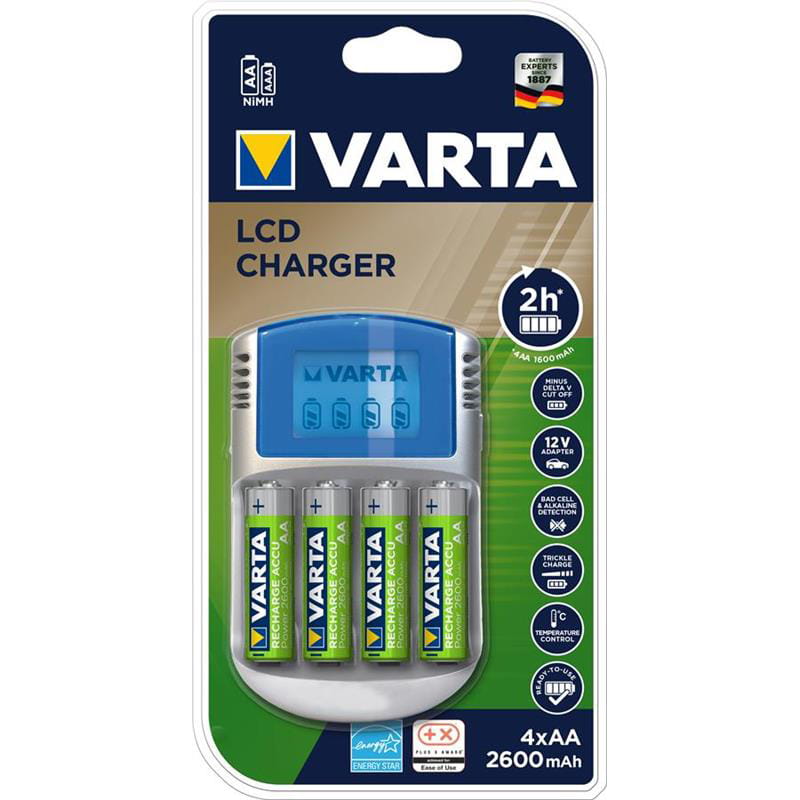 Зарядное устройство Varta LCD Charger + AA/HR06 NI-MH 2500 mAh BL 4 шт