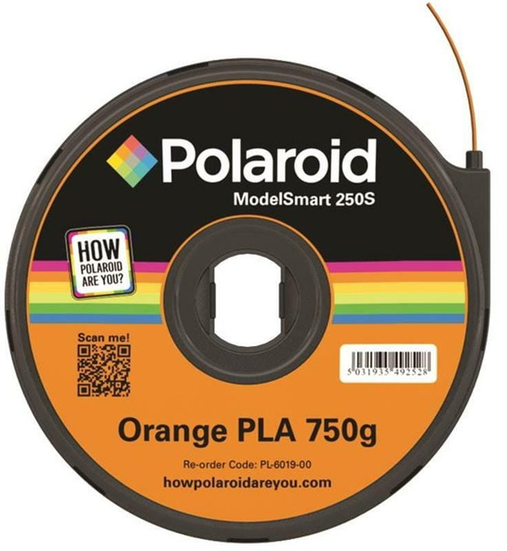 Картридж с нитью Polaroid (3D-FL-PL-6019-00) ModelSmart 250s для 3D-принтера, PLA, 1.75 мм, оранжевый, 0.75кг