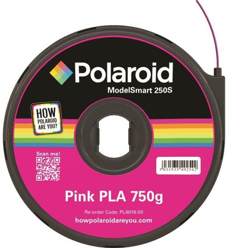 Картридж с нитью Polaroid (3D-FL-PL-6016-00) ModelSmart 250s для 3D-принтера, PLA, 1.75 мм, розовый, 0.75кг