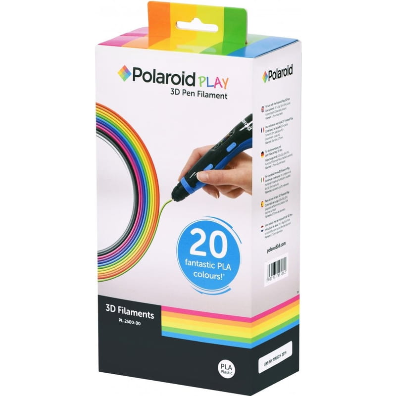 Набір ниток Polaroid (PL-2500-00) Play для 3D-принтера, PLA, 1.75 мм, 20 кольорів