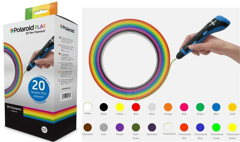 Набір ниток Polaroid (PL-2500-00) Play для 3D-принтера, PLA, 1.75 мм, 20 кольорів