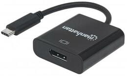 Адаптер Intracom Manhattan (152020) USB Type-C-DisplayPort, 0.21 м, Black