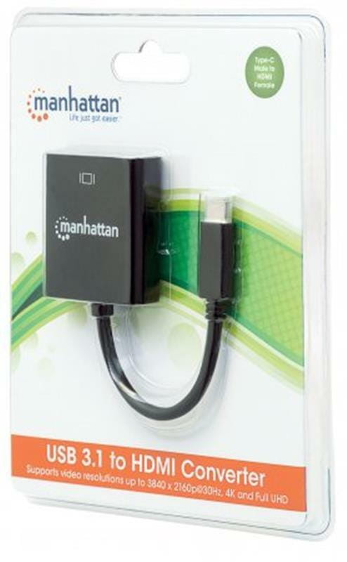 Адаптер Intracom Manhattan (151788) USB Type-C-HDMI, 0.08м, Black