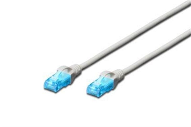 Патч-корд Digitus (DK-1512-010) cat.5e, U/UTP, 1м, AWG 26/7, PVC, сірий
