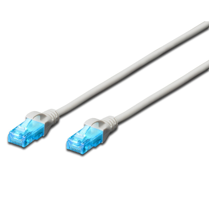 Патч-корд Digitus (DK-1512-010) cat.5e, U/UTP, 1м, AWG 26/7, PVC, сірий