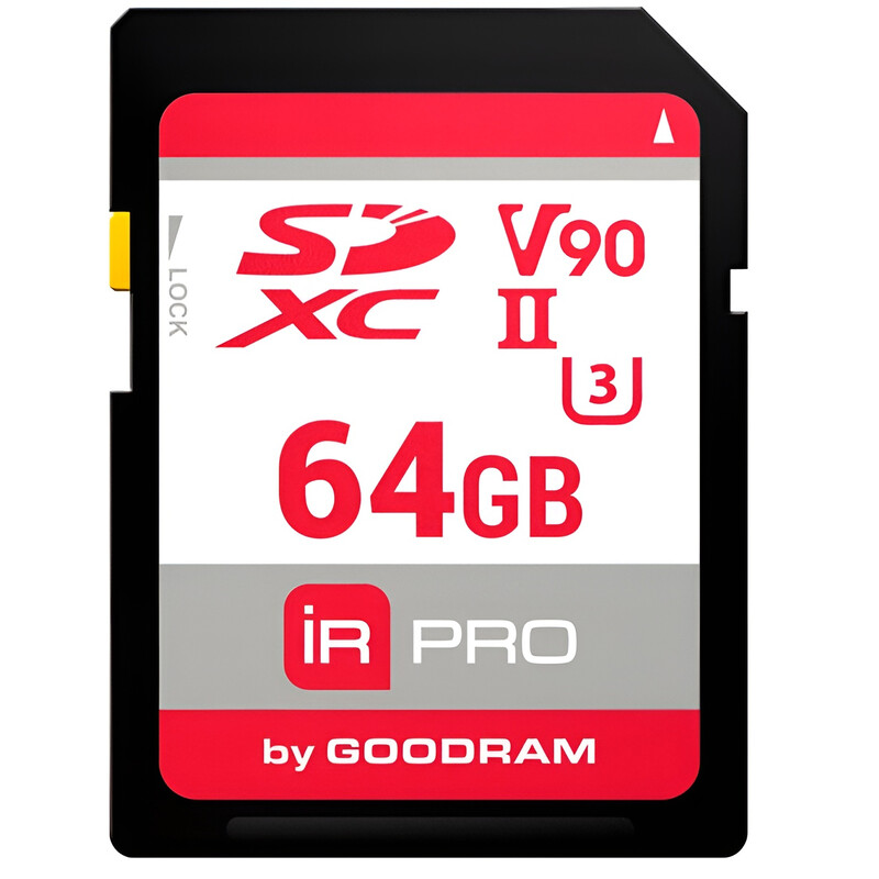 Карта памяти SDXC 64GB UHS-II/U3 Goodram IRDM PRO R280/W240MB/s (IRP-S9B0-0640R11)