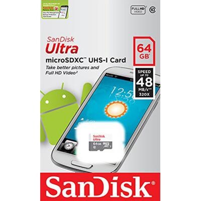 Карта пам`яті MicroSDXC 64GB UHS-I Class 10 SanDisk Ultra R100/W10MB/s (SDSQUNR-064G-GN3MN)