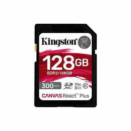 Карта памяти SDHC  128GB UHS-II/U3 Class 10 Kingston Canvas React Plus SD R300/W260MB/s (SDR2/128GB)
