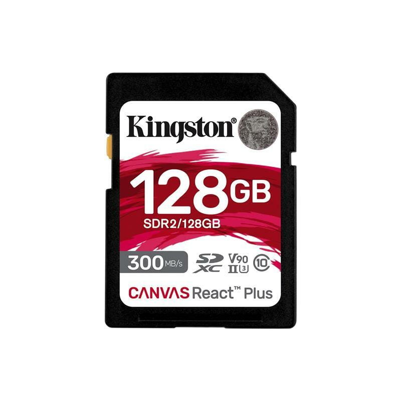 Карта пам`яті SDHC 128GB UHS-II/U3 Class 10 Kingston Canvas React Plus SD R300/W260MB/s (SDR2/128GB)