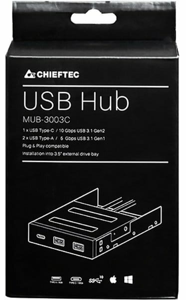Адаптер Chieftec MUB-3003C 2xUSB3.0 для 3.5" Black