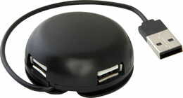 Концентратор USB2.0 Defender Quadro Light 4хUSB2.0 Black (83201)