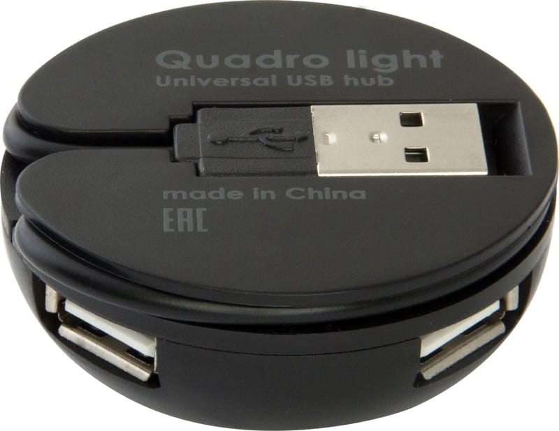 Концентратор USB2.0 Defender Quadro Light 4хUSB2.0 Black (83201)