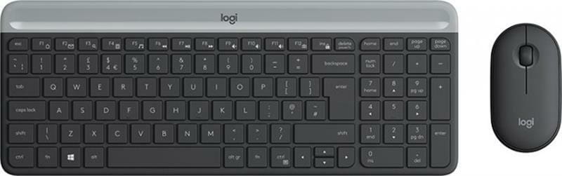 Комплект (клавиатура, мышь) беспроводной Logitech MK470 Graphite USB (920-009204)