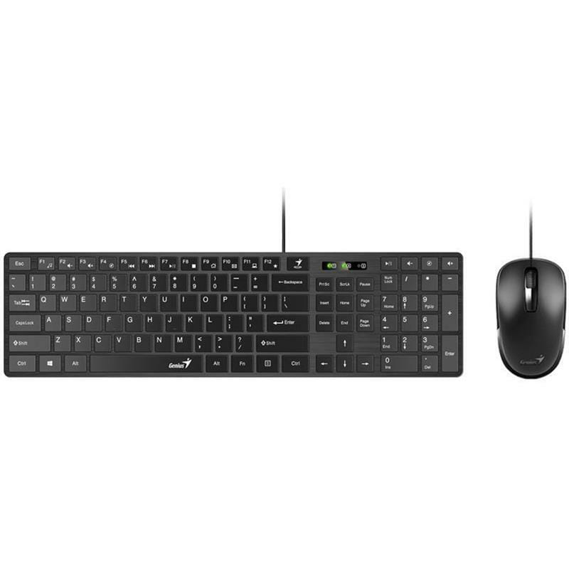 Комплект (клавиатура, мышь) Genius C-126 SlimStar Black Ukr (31330007407)