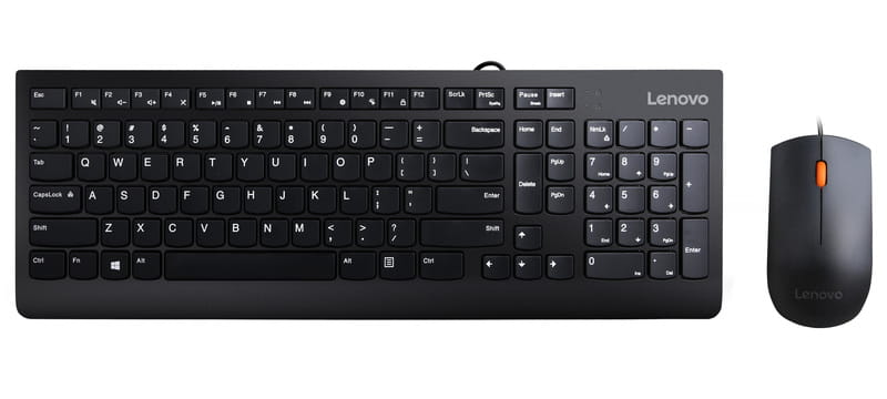 Комплект (клавиатура, мышь) беспроводной Lenovo Essential Wired Combo Black (4X30L79912) USB