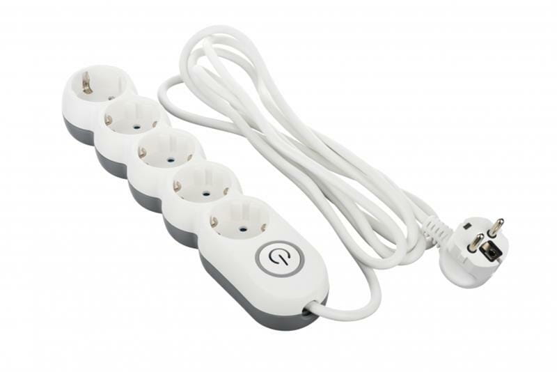 Фильтр питания 2E (2E-U05VESM3W) 5хSchuko, 3 м, белый