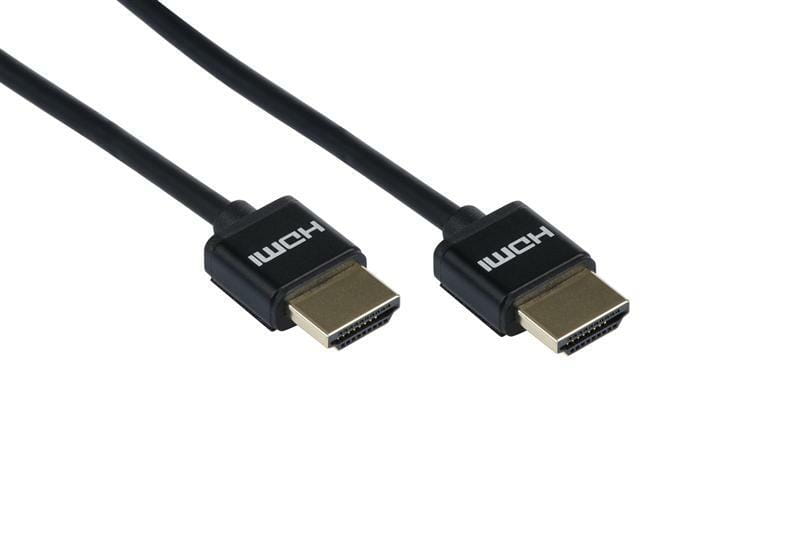 Кабель 2E Ultra Slim HDMI - HDMI V 2.0 (M/M), 2 м, черный (2EW-1119-2m)