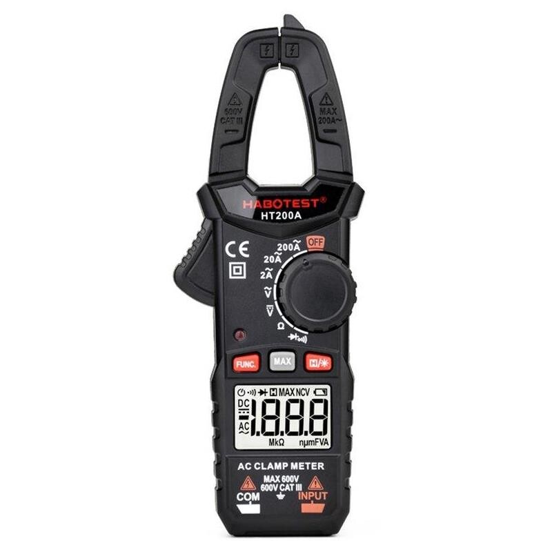 Зажимной измеритель Habotest AC600V/200A, DC600V (HT200A)