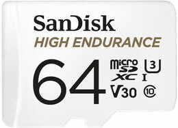 Карта памяти MicroSDXC 64GB UHS-I/U3 Class 10 SanDisk High Endurance R100/W40MB/s + SD-adapter (SDSQQNR-064G-GN6IA)