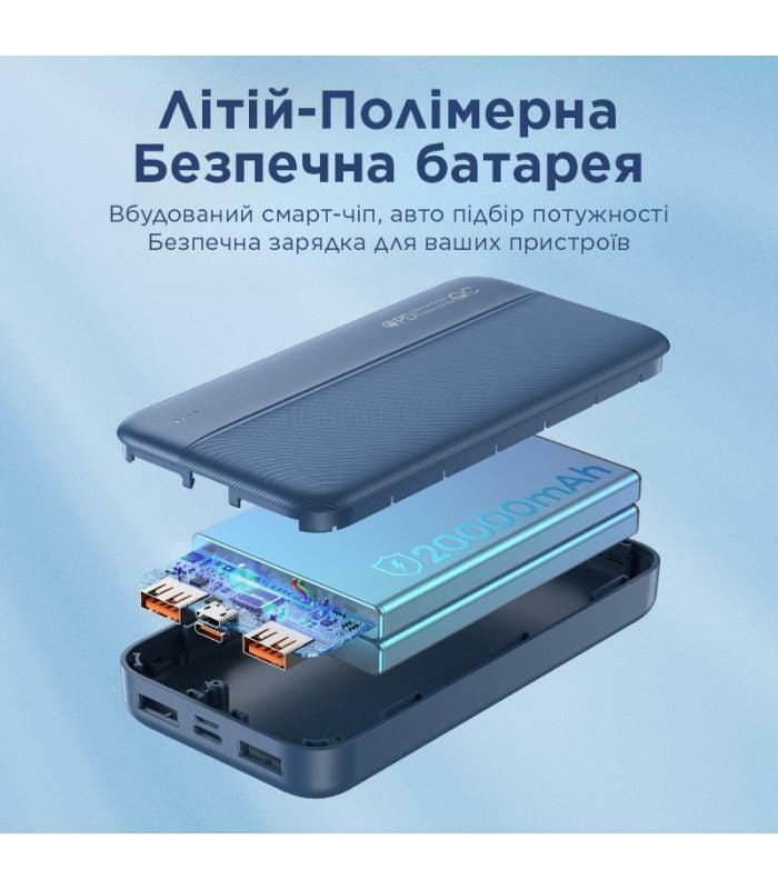 Универсальная мобильная батарея Remax RPP-213 Tinyl 20000mAh Blue (RPP-213)