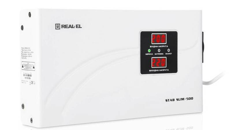 Стабилизатор REAL-EL STAB SLIM-500 White