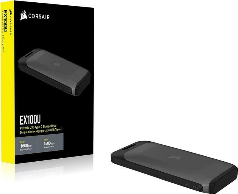 Накопичувач зовнішній SSD Portable USB 1.0ТB Corsair EX100U Black (CSSD-EX100U1TB)