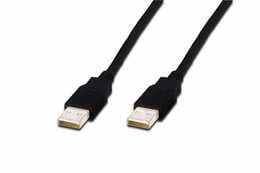 Кабель DIGITUS USB 2.0 (AM/AM) 1.8m, black (AK-300100-018-S)