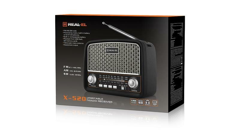 Радіоприймач REAL-EL X-520 Black