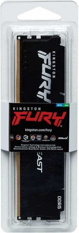 Модуль пам`яті DDR5 16GB/5600 Kingston Fury Beast Black (KF556C36BBE-16)