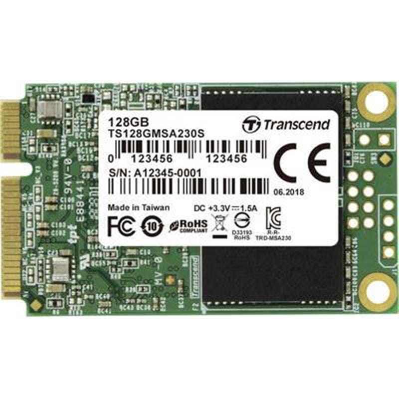 Накопичувач SSD  128GB Transcend 230S mSATA SATAIII 3D ТLC (TS128GMSA230S)