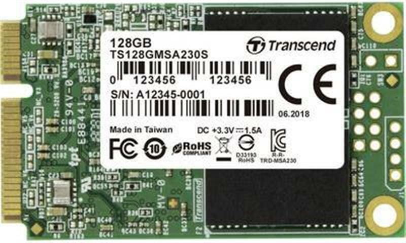 Накопичувач SSD  128GB Transcend 230S mSATA SATAIII 3D ТLC (TS128GMSA230S)