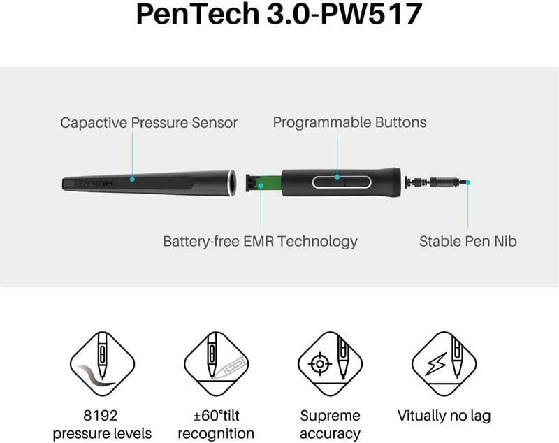 Графічний монітор Huion Kamvas 12 + рукавичка
