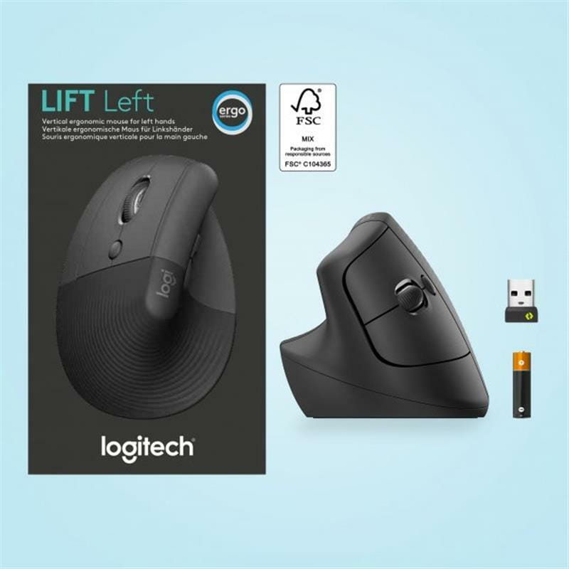 Мышь беспроводная Logitech Lift Vertical Ergonomic Graphite (910-006474)