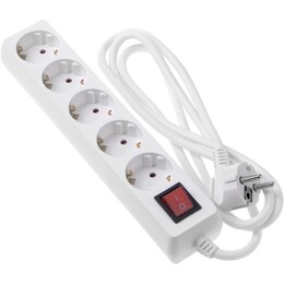 Фільтр живлення 2Е (2E-U05ESM1.5) 5хSchuko, 1.5 м, білий