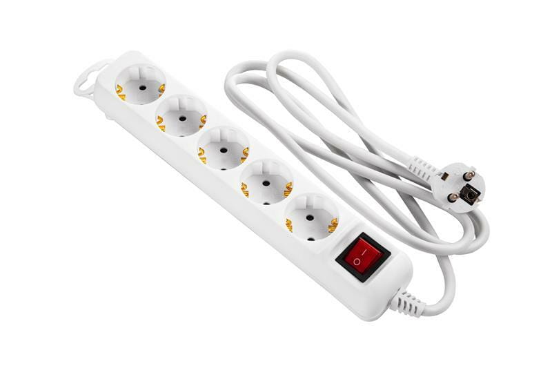 Фильтр питания 2E (2E-U05ESM1.5) 5хSchuko, 1.5 м, белый