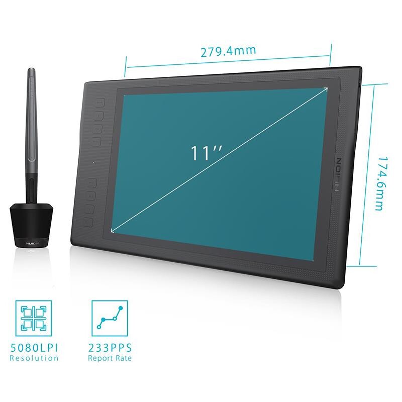 Графический планшет Huion Inspiroy Q11K + перчатка