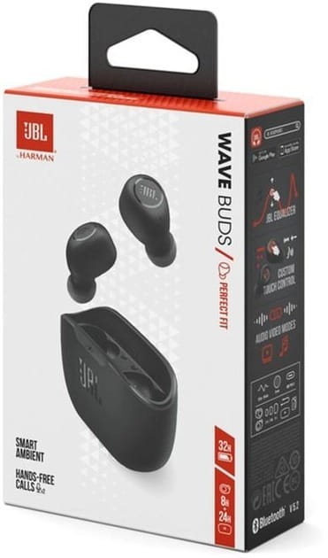 Bluetooth-гарнитура JBL Wave Buds Black (JBLWBUDSBLK)
