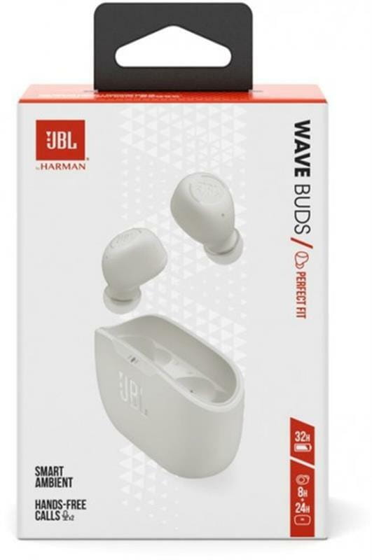 Bluetooth-гарнитура JBL Wave Buds White (JBLWBUDSWHT)