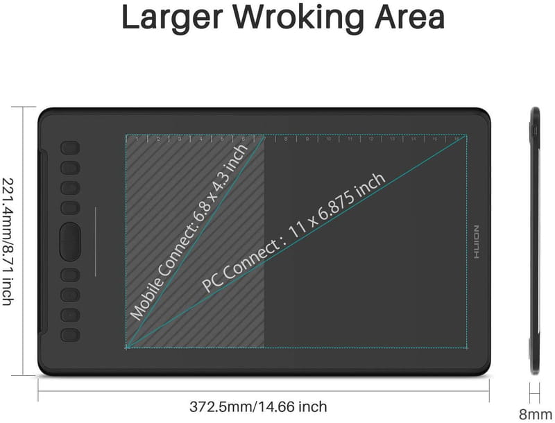 Графический планшет Huion H1161 + перчатка