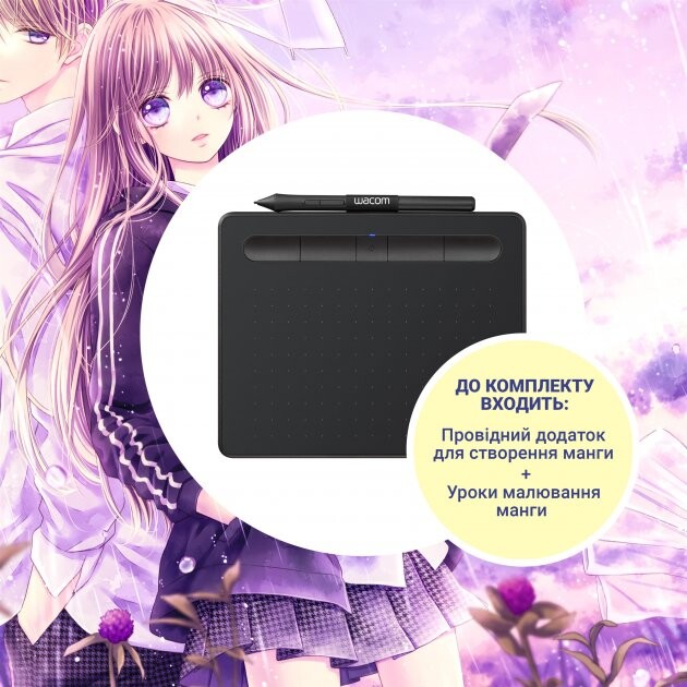 Графический планшет Wacom Intuos S Bluetooth Black Manga (CTL-4100WLK-M)